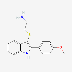 molecular formula C17H18N2OS B2615967 (2-{[2-(4-Methoxyphenyl)-1H-indol-3-yl]thio}ethyl)amine CAS No. 865546-50-5