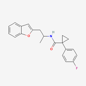 molecular formula C21H20FNO2 B2615996 N-(1-(苯并呋喃-2-基)丙-2-基)-1-(4-氟苯基)环丙烷甲酰胺 CAS No. 2034610-83-6