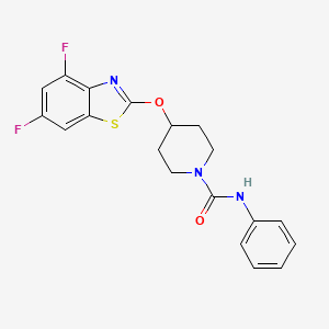molecular formula C19H17F2N3O2S B2615998 4-((4,6-二氟苯并[d]噻唑-2-基)氧基)-N-苯基哌啶-1-甲酰胺 CAS No. 1286710-83-5