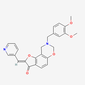molecular formula C25H22N2O5 B2616005 (2Z)-8-(3,4-dimethoxybenzyl)-2-(pyridin-3-ylmethylidene)-8,9-dihydro-7H-furo[2,3-f][1,3]benzoxazin-3(2H)-one CAS No. 929440-74-4