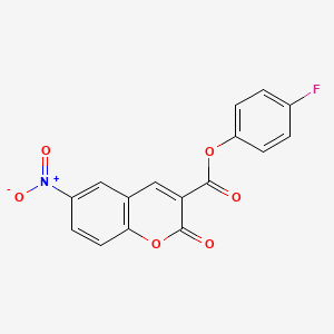 molecular formula C16H8FNO6 B2616022 4-fluorophenyl 6-nitro-2-oxo-2H-chromene-3-carboxylate CAS No. 825599-83-5