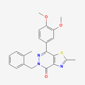 molecular formula C22H21N3O3S B2616059 7-(3,4-dimethoxyphenyl)-2-methyl-5-(2-methylbenzyl)thiazolo[4,5-d]pyridazin-4(5H)-one CAS No. 941949-87-7