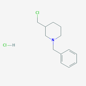 molecular formula C13H19Cl2N B2616070 1-Benzyl-3-(chloromethyl)piperidine hydrochloride CAS No. 104778-58-7; 2103401-48-3