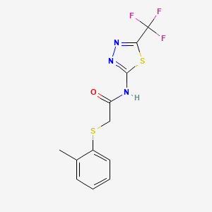 molecular formula C12H10F3N3OS2 B2616071 2-[(2-methylphenyl)sulfanyl]-N-[5-(trifluoromethyl)-1,3,4-thiadiazol-2-yl]acetamide CAS No. 339013-89-7