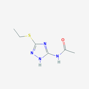 molecular formula C6H10N4OS B261610 N-[5-(ethylsulfanyl)-4H-1,2,4-triazol-3-yl]acetamide 