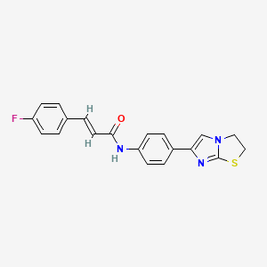 molecular formula C20H16FN3OS B2616105 (E)-N-(4-(2,3-dihydroimidazo[2,1-b]thiazol-6-yl)phenyl)-3-(4-fluorophenyl)acrylamide CAS No. 1211858-26-2