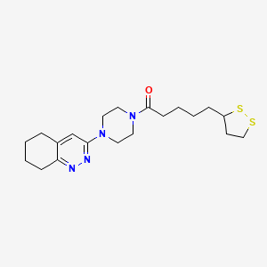 molecular formula C20H30N4OS2 B2616106 5-(1,2-二硫杂环丙烷-3-基)-1-(4-(5,6,7,8-四氢环辛啉-3-基)哌嗪-1-基)戊烷-1-酮 CAS No. 2034349-82-9