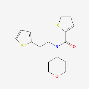 molecular formula C16H19NO2S2 B2616117 N-(四氢-2H-吡喃-4-基)-N-(2-(噻吩-2-基)乙基)噻吩-2-甲酰胺 CAS No. 1798521-97-7