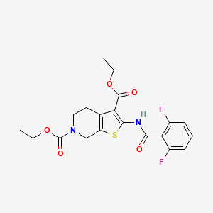 molecular formula C20H20F2N2O5S B2616119 2-(2,6-二氟苯甲酰氨基)-4,5-二氢噻吩[2,3-c]吡啶-3,6(7H)-二羧酸二乙酯 CAS No. 864926-73-8