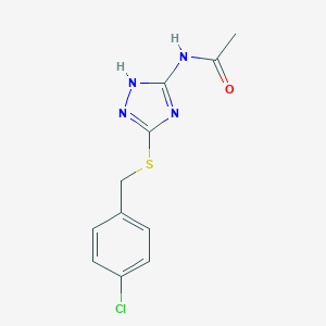 molecular formula C11H11ClN4OS B261612 N-{3-[(4-chlorobenzyl)thio]-1H-1,2,4-triazol-5-yl}acetamide 