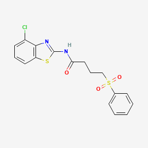 molecular formula C17H15ClN2O3S2 B2616123 N-(4-氯苯并[d]噻唑-2-基)-4-(苯磺酰基)丁酰胺 CAS No. 899732-86-6