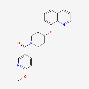 molecular formula C21H21N3O3 B2616127 (6-甲氧基吡啶-3-基)(4-(喹啉-8-氧基)哌啶-1-基)甲酮 CAS No. 1903456-67-6