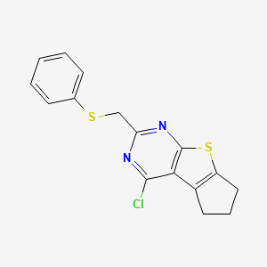 4-chloro-2-[(phenylthio)methyl]-6,7-dihydro-5H-cyclopenta[4,5]thieno[2,3-d]pyrimidine