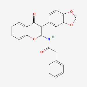 molecular formula C24H17NO5 B2616139 N-[3-(2H-1,3-benzodioxol-5-yl)-4-oxo-4H-chromen-2-yl]-2-phenylacetamide CAS No. 883953-86-4