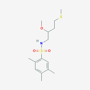 molecular formula C15H25NO3S2 B2616144 N-(2-Methoxy-4-methylsulfanylbutyl)-2,4,5-trimethylbenzenesulfonamide CAS No. 2319847-51-1