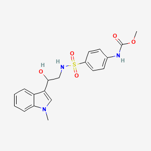 molecular formula C19H21N3O5S B2616148 methyl (4-(N-(2-hydroxy-2-(1-methyl-1H-indol-3-yl)ethyl)sulfamoyl)phenyl)carbamate CAS No. 2034539-95-0