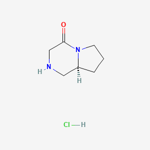 B2616155 (S)-Hexahydro-pyrrolo[1,2-a]pyrazin-4-one hydrochloride CAS No. 1303975-09-8