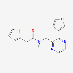 molecular formula C15H13N3O2S B2616158 N-((3-(呋喃-3-基)吡嗪-2-基)甲基)-2-(噻吩-2-基)乙酰胺 CAS No. 2034611-45-3