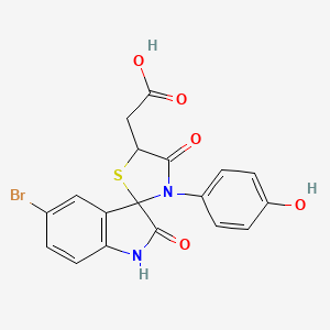 B2616160 2-[5-Bromo-3'-(4-hydroxyphenyl)-2,4'-dioxo-1,2-dihydrospiro[indole-3,2'-[1,3]thiazolidine]-5'-yl]acetic acid CAS No. 1092344-32-5