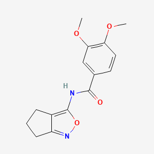 molecular formula C15H16N2O4 B2616170 N-(5,6-二氢-4H-环戊[c]异恶唑-3-基)-3,4-二甲氧基苯甲酰胺 CAS No. 942003-90-9