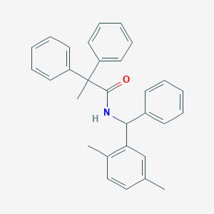 molecular formula C30H29NO B261618 N-[(2,5-dimethylphenyl)(phenyl)methyl]-2,2-diphenylpropanamide 