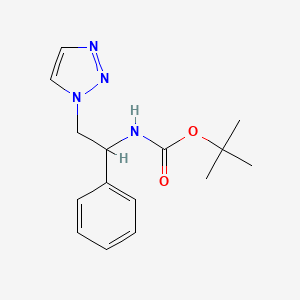 molecular formula C15H20N4O2 B2616187 叔丁基（1-苯基-2-(1H-1,2,3-三唑-1-基)乙基）氨基甲酸酯 CAS No. 2034586-64-4