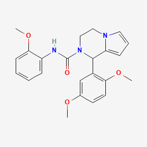 molecular formula C23H25N3O4 B2616195 1-(2,5-二甲氧基苯基)-N-(2-甲氧基苯基)-3,4-二氢吡咯并[1,2-a]嘧啶-2(1H)-甲酰胺 CAS No. 899750-70-0