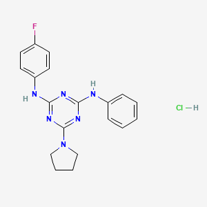 N2-(4-fluorophenyl)-N4-phenyl-6-(pyrrolidin-1-yl)-1,3,5-triazine-2,4-diamine hydrochloride