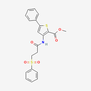 Methyl 5-phenyl-3-(3-(phenylsulfonyl)propanamido)thiophene-2-carboxylate