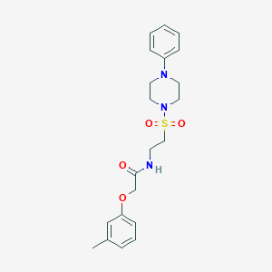 2-(3-methylphenoxy)-N-[2-(4-phenylpiperazin-1-yl)sulfonylethyl]acetamide