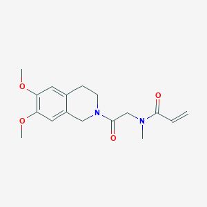 molecular formula C17H22N2O4 B2616214 N-[2-(6,7-Dimethoxy-3,4-dihydro-1H-isoquinolin-2-yl)-2-oxoethyl]-N-methylprop-2-enamide CAS No. 2200495-68-5