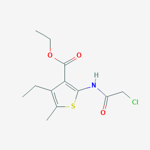 molecular formula C12H16ClNO3S B2616232 Ethyl 2-[(chloroacetyl)amino]-4-ethyl-5-methylthiophene-3-carboxylate CAS No. 565191-90-4