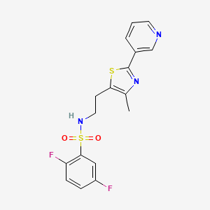 molecular formula C17H15F2N3O2S2 B2616236 2,5-difluoro-N-[2-(4-methyl-2-pyridin-3-yl-1,3-thiazol-5-yl)ethyl]benzenesulfonamide CAS No. 873009-93-9