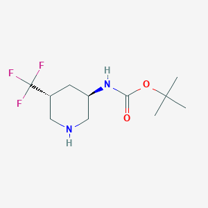 molecular formula C11H19F3N2O2 B2616240 trans-3-(Boc-amino)-5-(trifluormethyl)piperidine CAS No. 1363378-12-4
