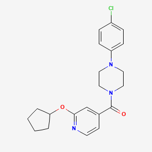 (4-(4-Chlorophenyl)piperazin-1-yl)(2-(cyclopentyloxy)pyridin-4-yl)methanone