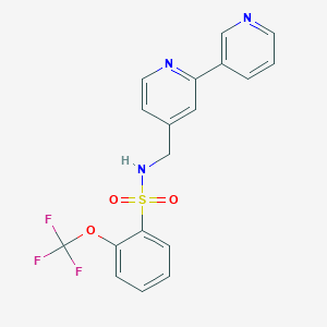 molecular formula C18H14F3N3O3S B2616268 N-([2,3'-联吡啶]-4-基甲基)-2-(三氟甲氧基)苯磺酰胺 CAS No. 2034268-23-8
