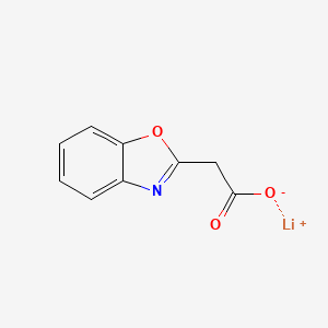 molecular formula C9H6LiNO3 B2616274 2-(Benzo[D]oxazol-2-YL)acetic acid lithium salt CAS No. 1983896-34-9; 78756-98-6