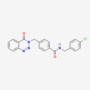 molecular formula C22H17ClN4O2 B2616275 N-[(4-chlorophenyl)methyl]-4-[(4-oxo-1,2,3-benzotriazin-3-yl)methyl]benzamide CAS No. 440330-44-9