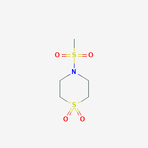 molecular formula C5H11NO4S2 B2616280 4-甲磺酰-1lambda6-硫代吗啉-1,1-二酮 CAS No. 1341828-82-7