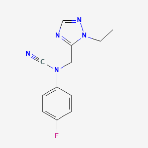 molecular formula C12H12FN5 B2616288 (2-Ethyl-1,2,4-triazol-3-yl)methyl-(4-fluorophenyl)cyanamide CAS No. 1825549-34-5