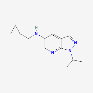 molecular formula C13H18N4 B2616292 N-(cyclopropylmethyl)-1-(propan-2-yl)-1H-pyrazolo[3,4-b]pyridin-5-amine CAS No. 1156279-72-9