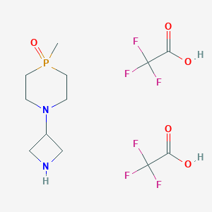 molecular formula C12H19F6N2O5P B2616294 1-(Azetidin-3-yl)-4-methyl-1,4lambda5-azaphosphinane 4-oxide;2,2,2-trifluoroacetic acid CAS No. 2418730-57-9