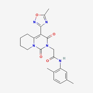 molecular formula C21H23N5O4 B2616296 N-(2,5-dimethylphenyl)-2-[4-(5-methyl-1,2,4-oxadiazol-3-yl)-1,3-dioxo-5,6,7,8-tetrahydro-1H-pyrido[1,2-c]pyrimidin-2(3H)-yl]acetamide CAS No. 1775308-37-6