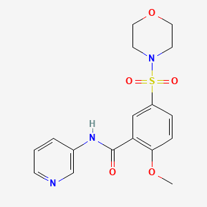 molecular formula C17H19N3O5S B2616298 2-methoxy-5-(morpholin-4-ylsulfonyl)-N-(pyridin-3-yl)benzamide CAS No. 890594-20-4