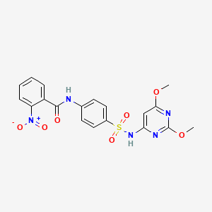 molecular formula C19H17N5O7S B2616300 N-(4-(N-(2,6-dimethoxypyrimidin-4-yl)sulfamoyl)phenyl)-2-nitrobenzamide CAS No. 313537-75-6