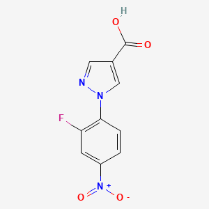 molecular formula C10H6FN3O4 B2616303 1-(2-fluoro-4-nitrophenyl)-1H-pyrazole-4-carboxylic acid CAS No. 1006952-30-2