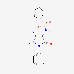 molecular formula C15H20N4O3S B2616305 N-(1,5-dimethyl-3-oxo-2-phenyl-2,3-dihydro-1H-pyrazol-4-yl)pyrrolidine-1-sulfonamide CAS No. 632293-53-9