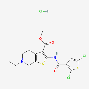 Methyl 2-(2,5-dichlorothiophene-3-carboxamido)-6-ethyl-4,5,6,7-tetrahydrothieno[2,3-c]pyridine-3-carboxylate hydrochloride
