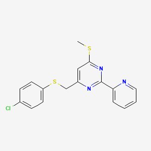 4-Chlorophenyl [6-(methylsulfanyl)-2-(2-pyridinyl)-4-pyrimidinyl]methyl sulfide