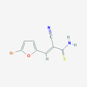 molecular formula C8H5BrN2OS B2616314 (E)-3-(5-bromo-2-furyl)-2-cyano-2-propenethioamide CAS No. 299934-47-7